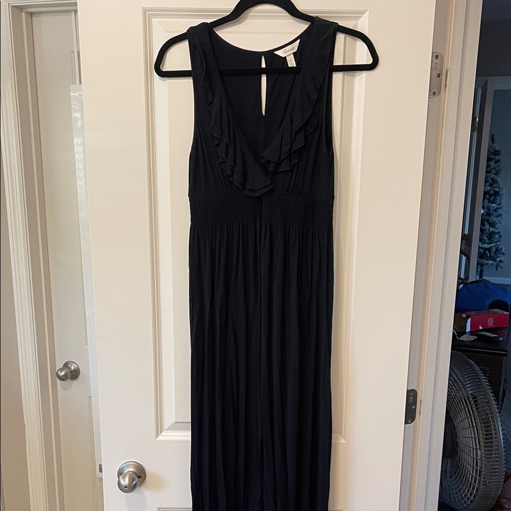 Soma Black Ruffled Maxi Dress Size Medium